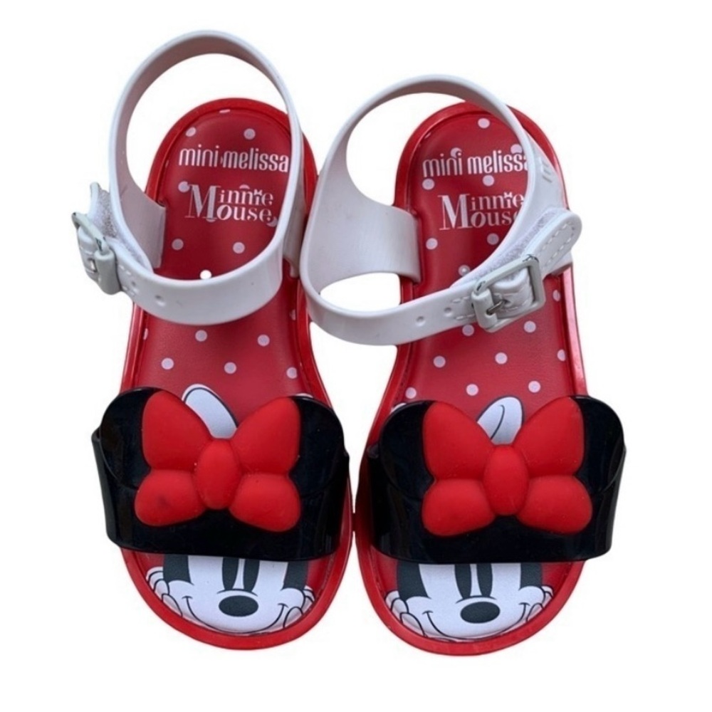 Mini Melissa Minnie Mouse Red, White & Black Kids Sandals